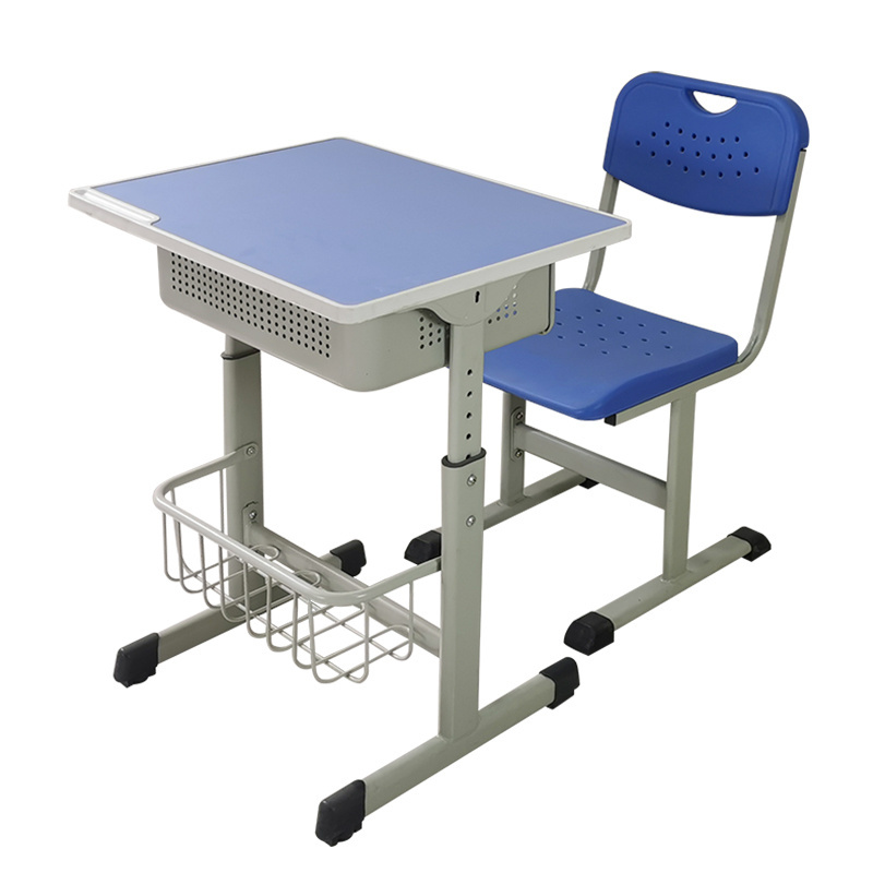 Bizoe OEM escritorio 600*450*760 Mm kids study table blue school desks and chairs cheap daycare furniture