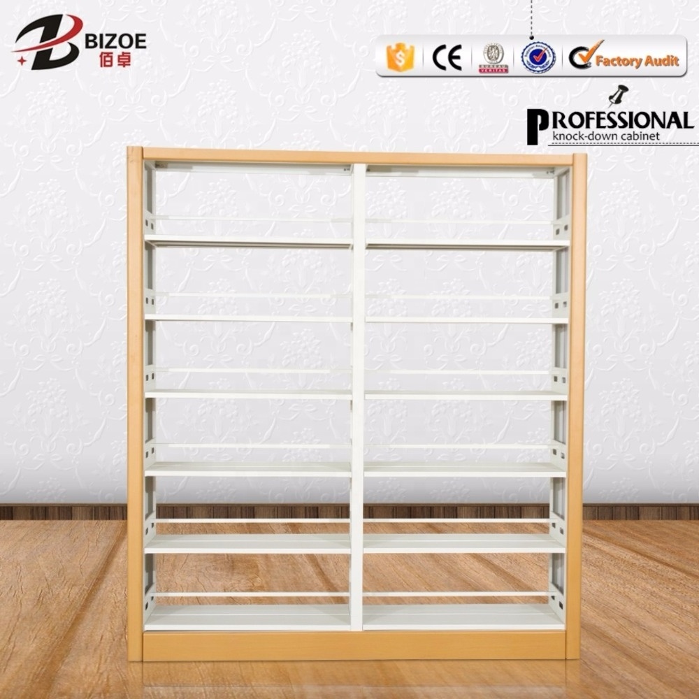 Customized size school metal library shelving series easy assemble steel book shelf