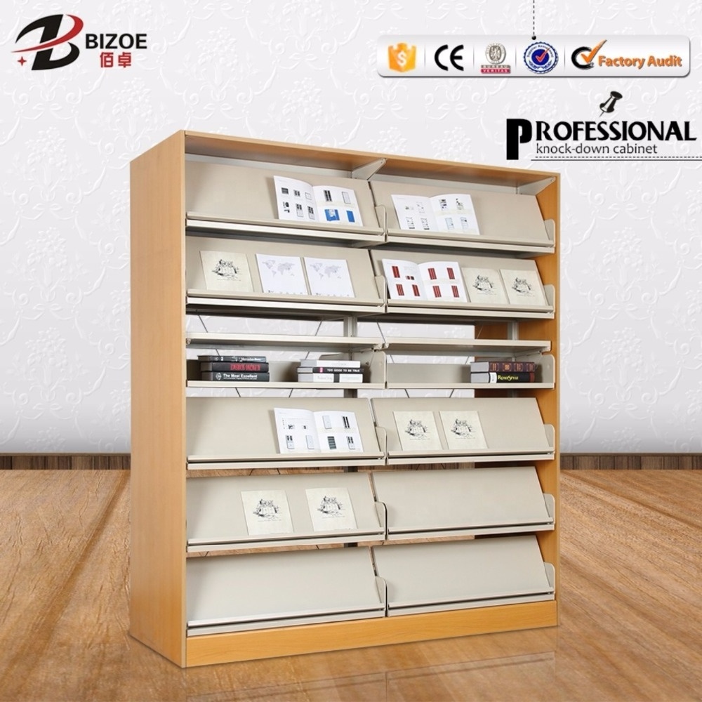 Customized size school metal library shelving series easy assemble steel book shelf