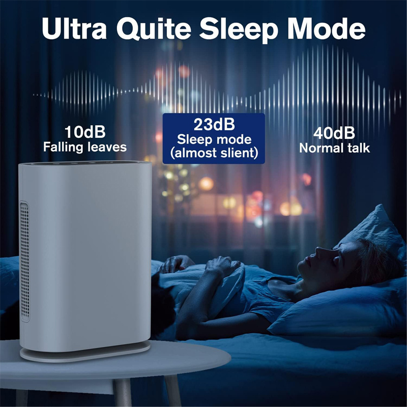 3-in-1 filter with HEPA air purifier sleep mode removes dust and smoke