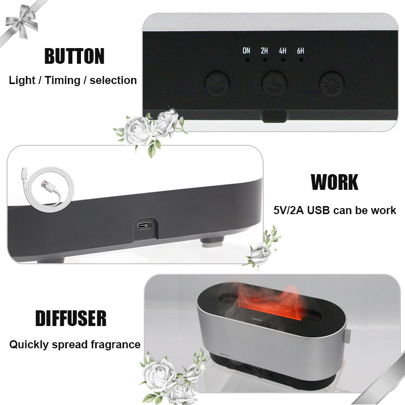 Electric air freshener 3d fire aroma fragrance scent flame diffuser