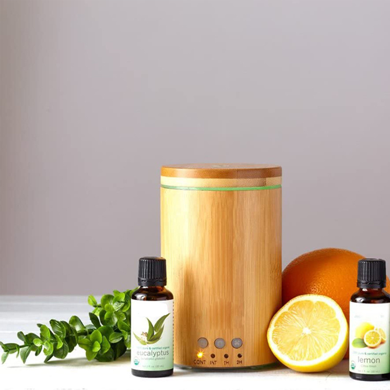 Portable essential oil humedificador scent real bamboo electric diffuser