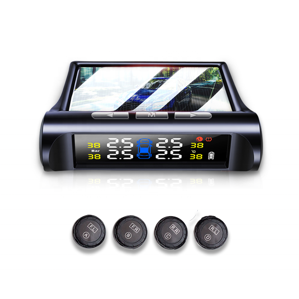 Car TPMS Tyre Pressure Monitoring External System Solar Power Digital LCD Display Auto Security Alarm Systems