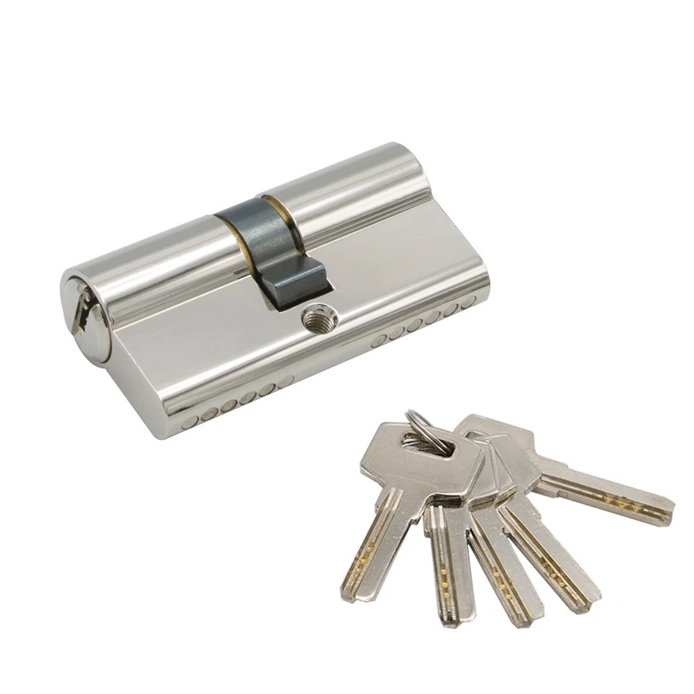 Euro profile double groove key double turn door lock brass cylinder