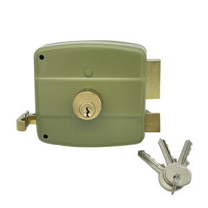 Double Brass cylinder 3 lever 100mm door rim lock for gate