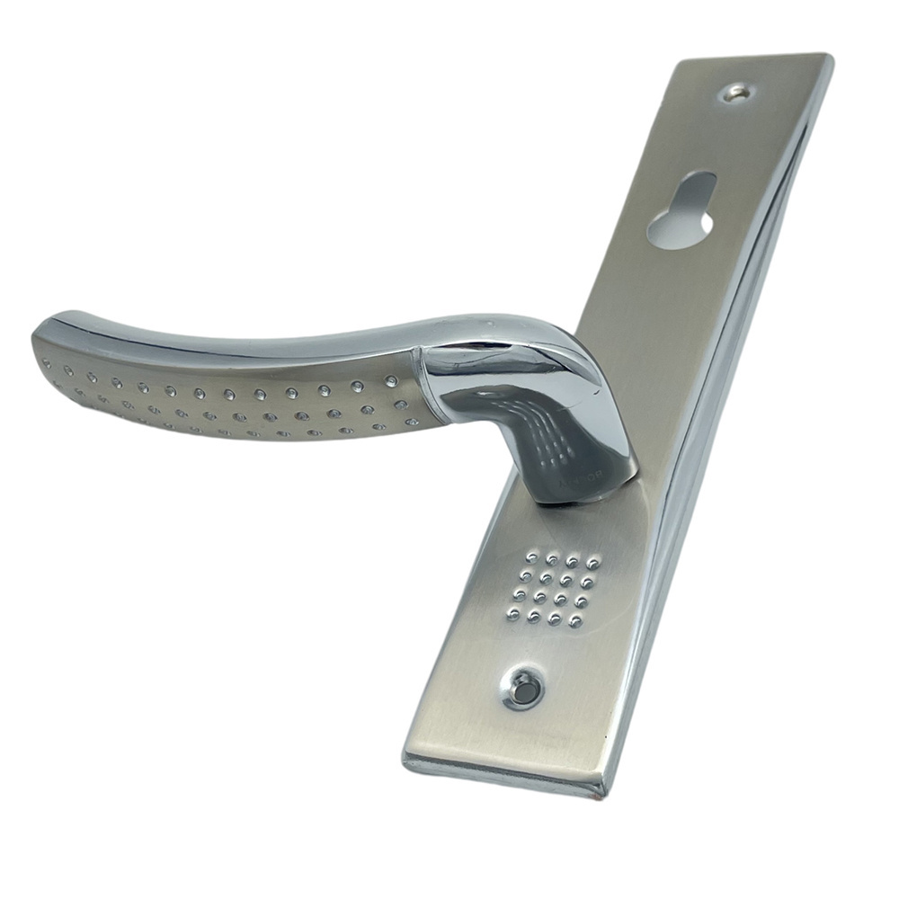 Classical Dot Pattern 85mm Aluminum lever  Door Handle with iron long plate