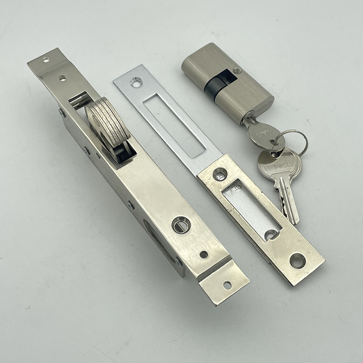 Euro Profile Frame Small Oval Cylinder Mortise Hook Door Lock Set for Swing gates Sliding Door