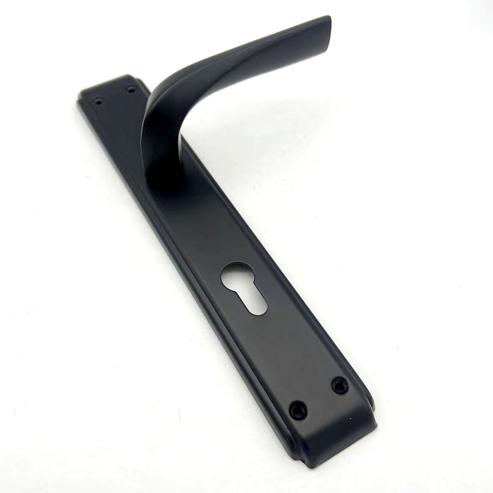 Luxury Simplex Black 85mm Iron Plate Aluminium  Door Lock Handle