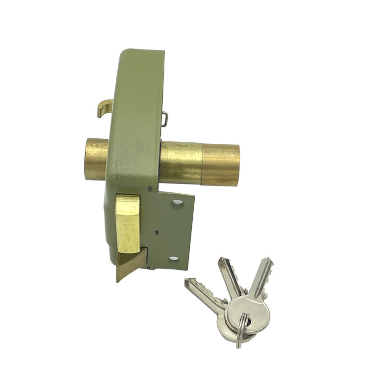 Double Brass cylinder 3 lever 100mm door rim lock for gate