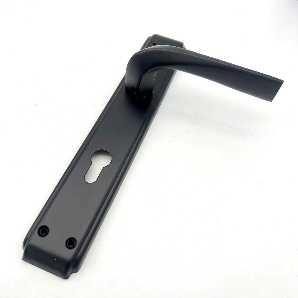 Luxury Simplex Black 85mm Iron Plate Aluminium  Door Lock Handle