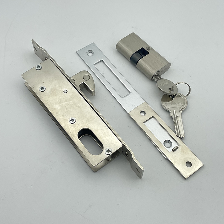 Euro Profile Frame Small Oval Cylinder Mortise Hook Door Lock Set for Swing gates Sliding Door