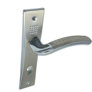 Classical Dot Pattern 85mm Aluminum lever  Door Handle with iron long plate