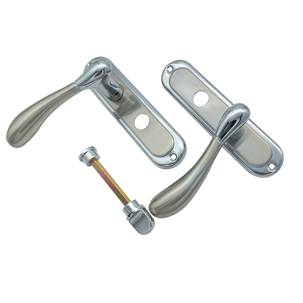 Modern Bathroom  Long Plate Aluminium Door Lock Handle Set