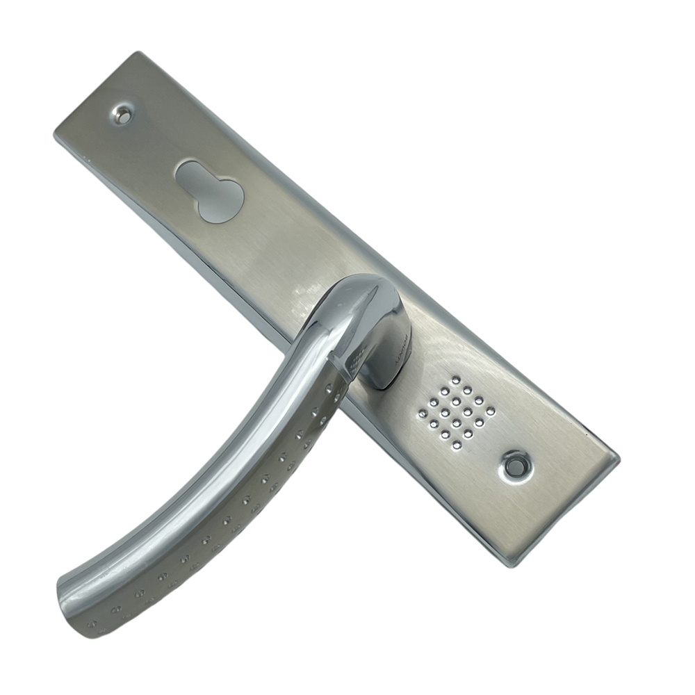 Classical Dot Pattern 85mm Aluminum lever  Door Handle with iron long plate