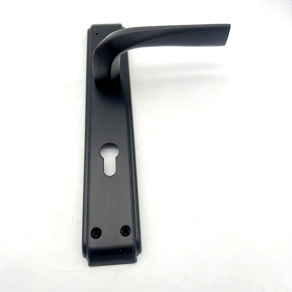 Luxury Simplex Black 85mm Iron Plate Aluminium  Door Lock Handle