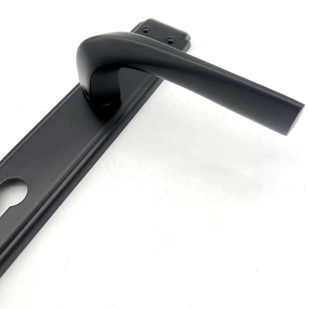 Luxury Simplex Black 85mm Iron Plate Aluminium  Door Lock Handle