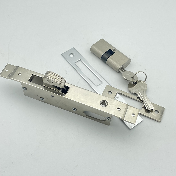 Euro Profile Frame Small Oval Cylinder Mortise Hook Door Lock Set for Swing gates Sliding Door