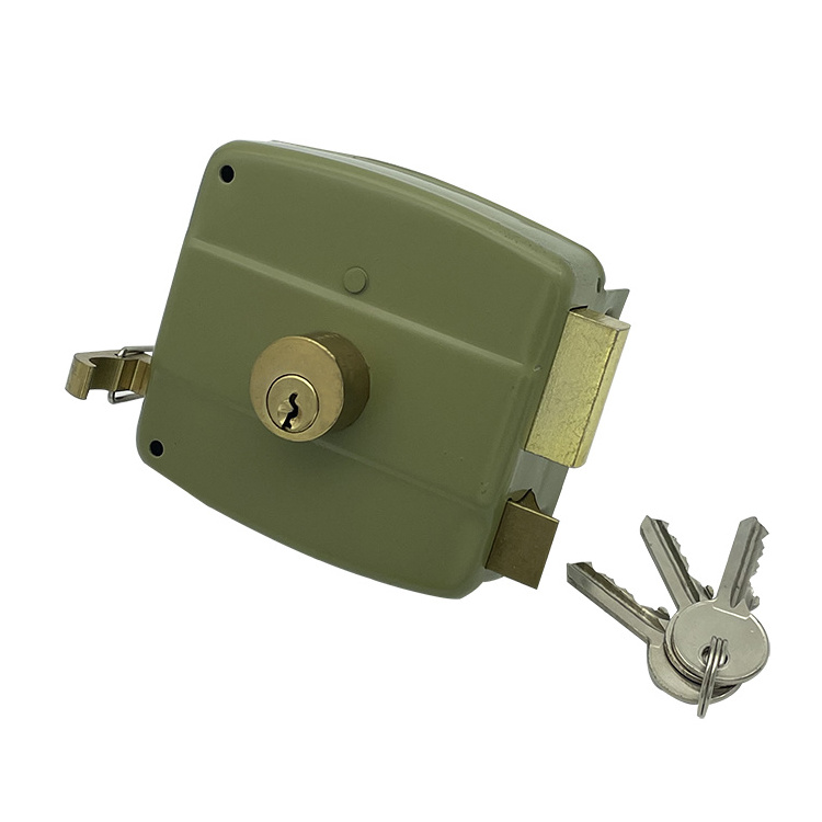 Double Brass cylinder 3 lever 100mm door rim lock for gate