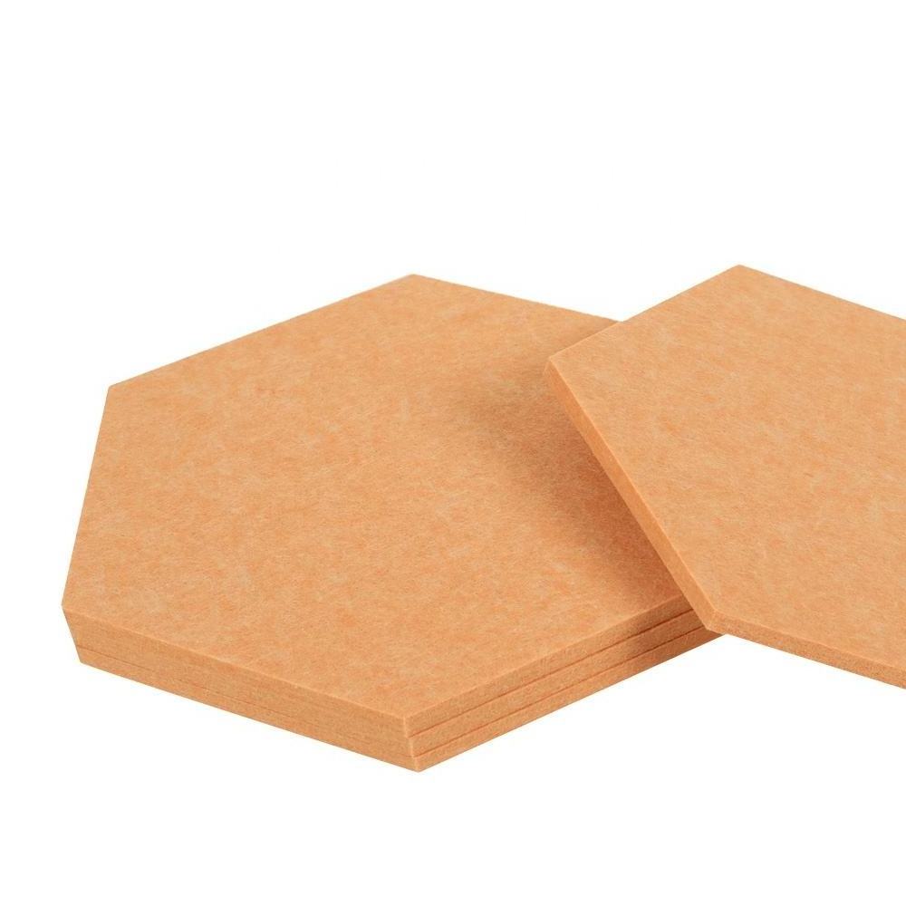 Beveled Edge Decor Felt Sound Proof Padding Wall Tiles Polyester Fiber Hexagon Acoustic Panels