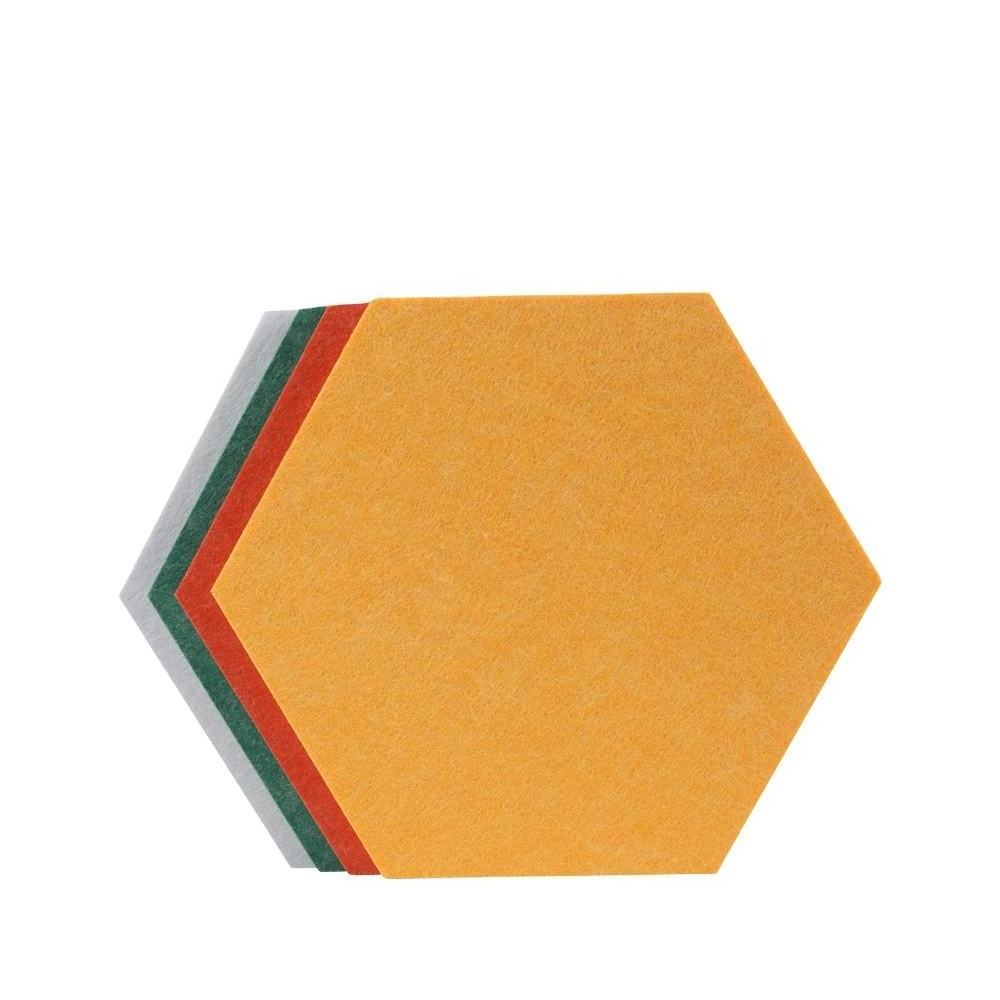 Beveled Edge Decor Felt Sound Proof Padding Wall Tiles Polyester Fiber Hexagon Acoustic Panels