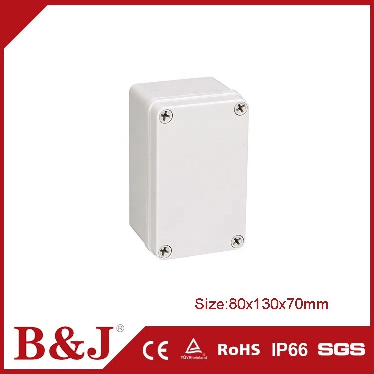 B&J Manufacturer Customized waterproof box 80*130*70 Size Abs Plastic Enclosure IP68 Waterproof Project Electrical Junction Box