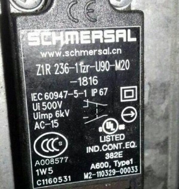 Schmersal Switch Z1r-236-11zr-u90-m20-1816