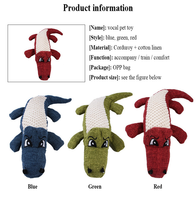 High Quality Stuffed Corn Alligator Pet Cartoon Toy Cat Big Hugging Plush  For Pet Training