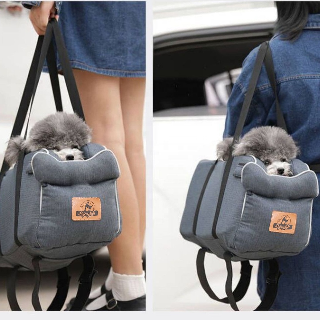 Wholesale Manufacturer Linen Cotton Foldable Soft Dog Cat Car Seat Bed Luxury Pet Carrier for Travel Product