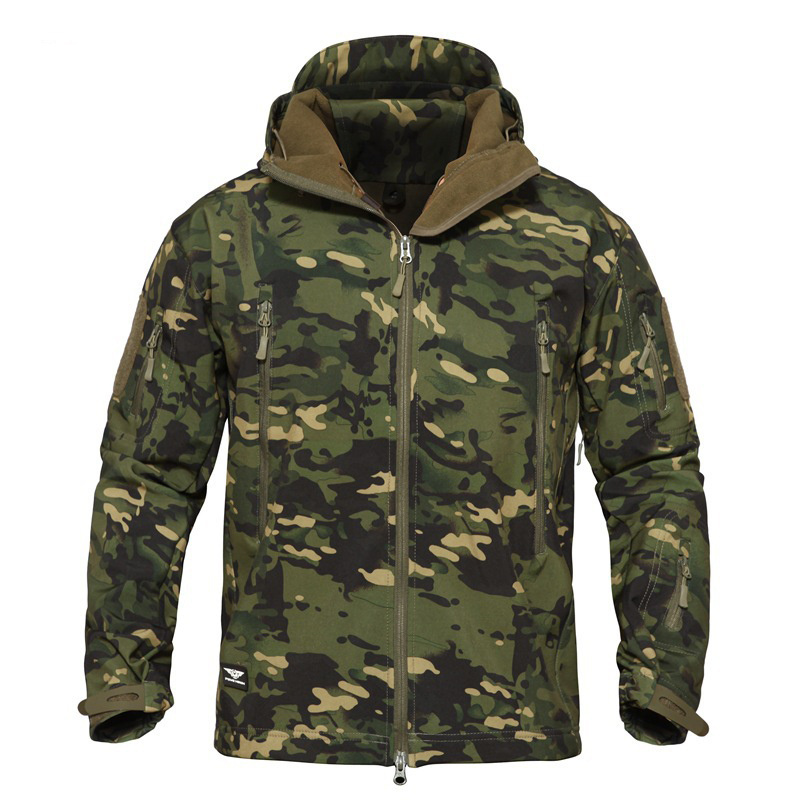 Outdoor Hoodie Uniform Winter Waterproof Camo Hunting Windbreaker Men Multicam Soft Shell Tactical Jackets