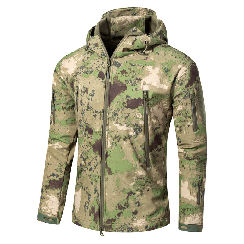 Outdoor Hoodie Uniform Winter Waterproof Camo Hunting Windbreaker Men Multicam Soft Shell Tactical Jackets