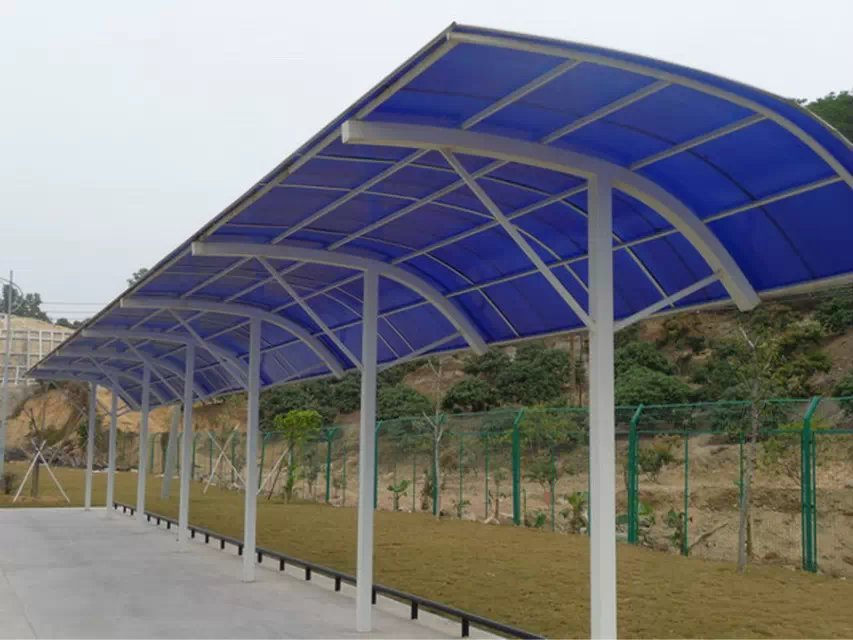 Support customization Steel structure carport parking lot for sale