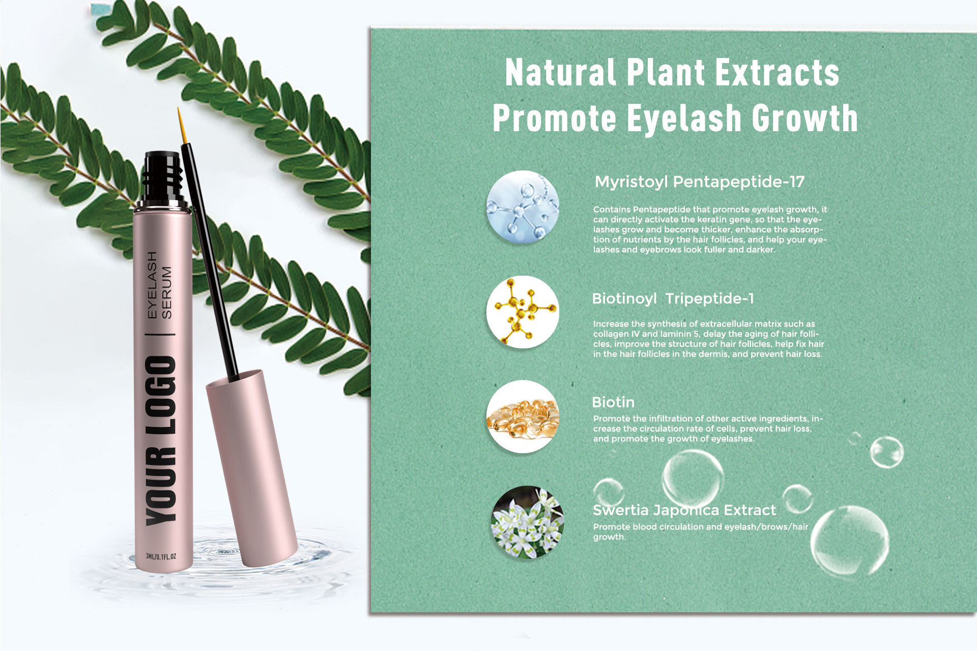 5 Star OEM Vegan Natural Organic Hydrating Keratin Eye Lashes Conditioner Private Label Eyelash Growth Serum For Lash Extensions