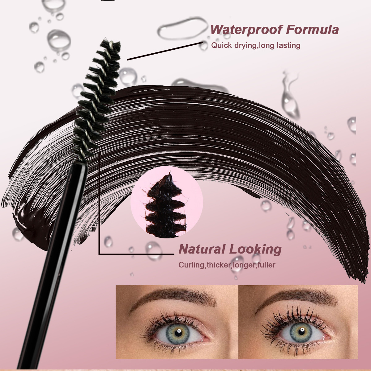 No Logo Keratin Vegan Eye Lash Makeup Lashes Enhancer Growth 3D Fiber Mascara FEG Serum Mascara For Eyelash Extensions