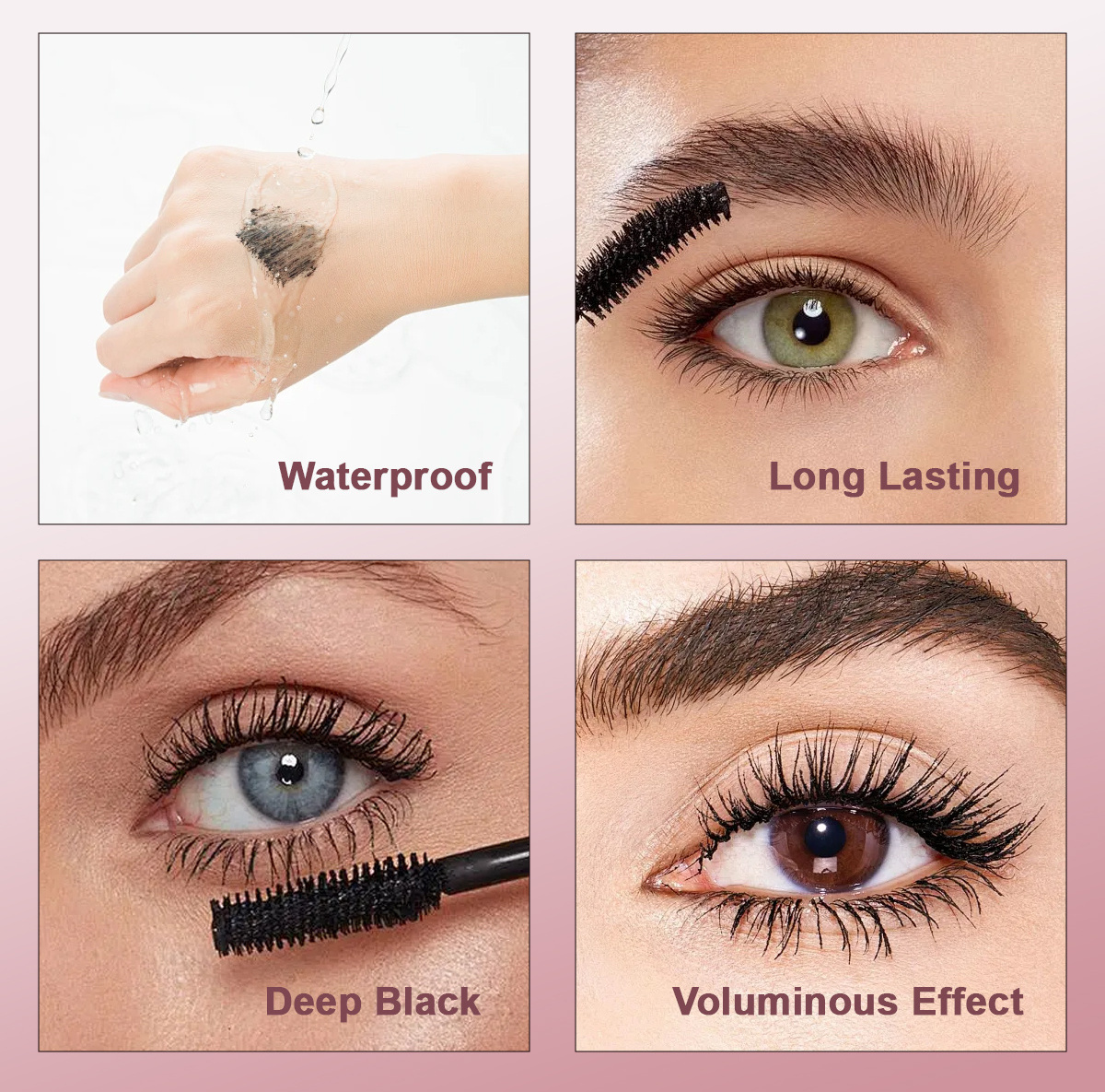 Private Label Vegan Organic INS Style Black Eyelash Extensions Serum Makeup Natural Volume Waterproof FEG 3D Fiber Lash Mascara