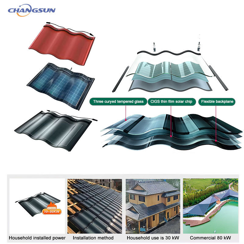 Good price good choice panel solar teja triangle solar panel for rooftop bipv cigs solar hjt solar panel walkable solar panels