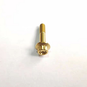 Factory supply golden color Racing Car 12point flange titanium  bolts