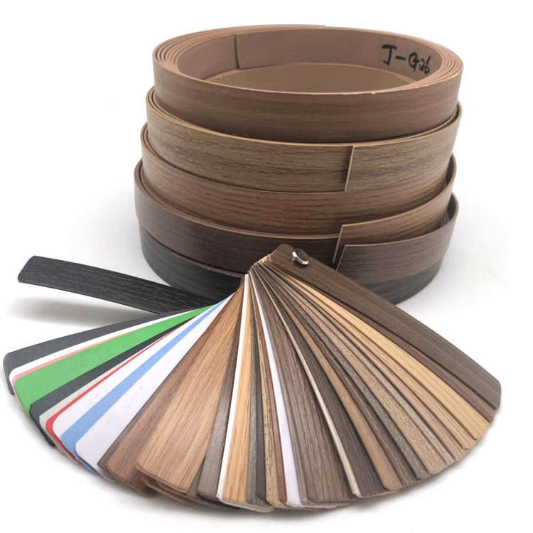 Furniture accessories edge roll wood color no trimming durable primer customized pvc edge banding for furniture