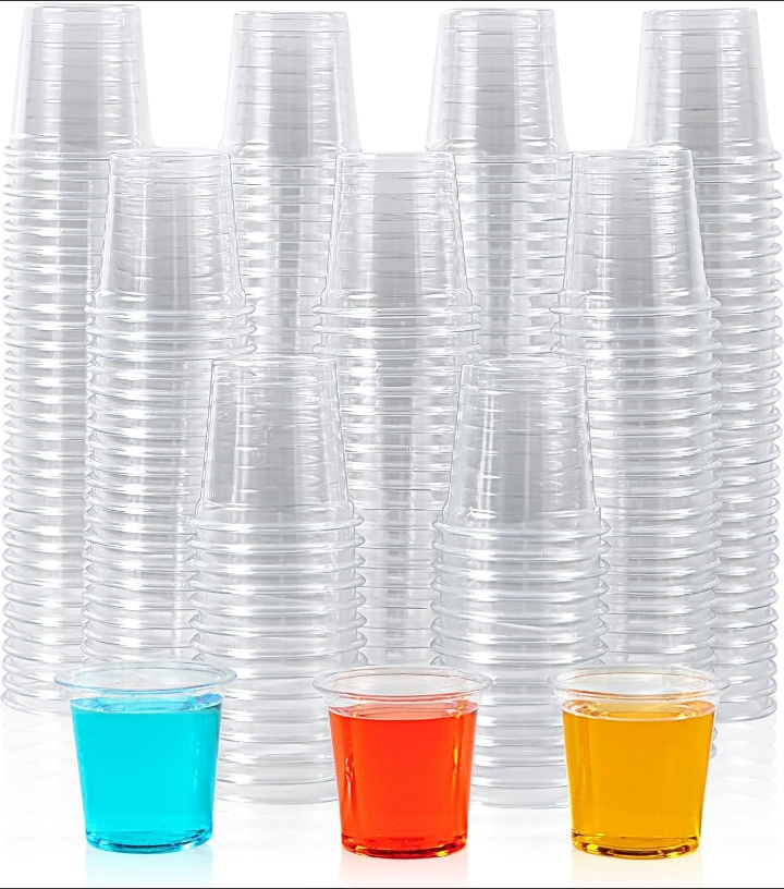 2oz Clear Plastic Disposable Cups, Perfect Container for Jello Shots, Condiments, Tasting, Sauce, Dipping, Samples