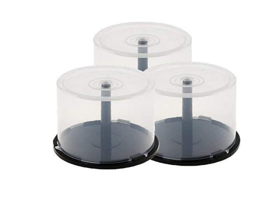 Empty CD DVD Cakebox Storage Tub Plastic Case for DVD CD Bluray Discs Spindle cake box (Holds 150 discs)