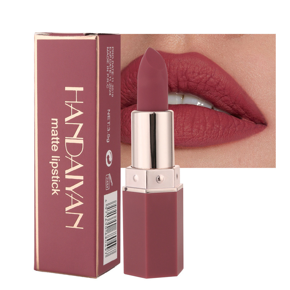 HANDAIYAN 6 Colors Velvet Matte Lipstick Waterproof Pigment Lipstick Long Lasting Lipstick Stick Makeup