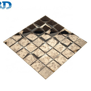 Backsplash Decorative Beveled 3D Mirror Glass Mosaic Tile