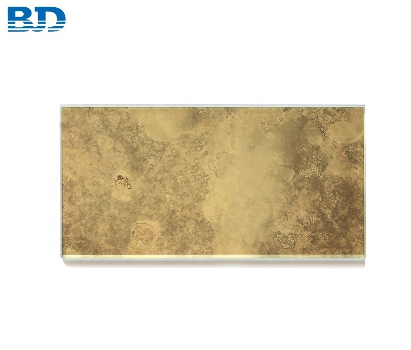 Wall Decorative Smoked Antique Beveled Edge Gold Mirror Subway Tile