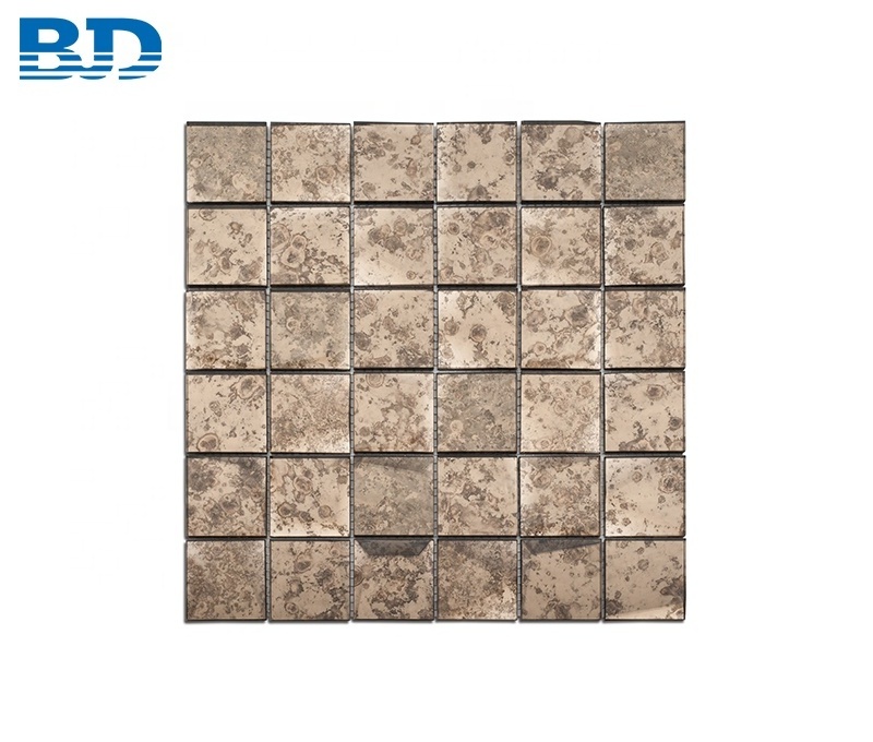 Backsplash Decorative Beveled 3D Mirror Glass Mosaic Tile