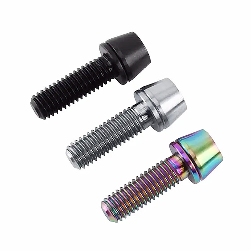 Bicycle Titanium Stem Bolts M5x18mm Conical Cycling Handlebar Titanium Stem Bolts Bicycle Fixed Screws