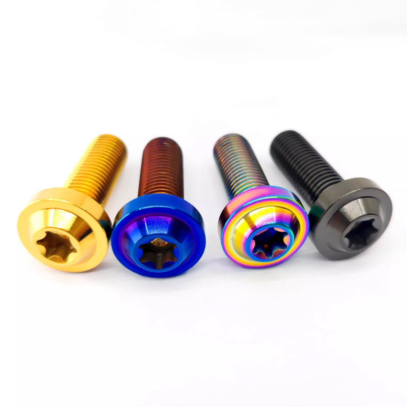 M6 M7 M8 M10 Titanium Disc Head Anodized Cnc Bolts Raw Gr5 Titanium Nuts And Bolts Titanium Bolts For Motorcycle