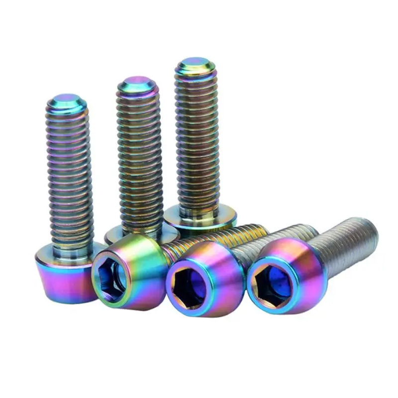 Bicycle Titanium Stem Bolts M5x18mm Conical Cycling Handlebar Titanium Stem Bolts Bicycle Fixed Screws