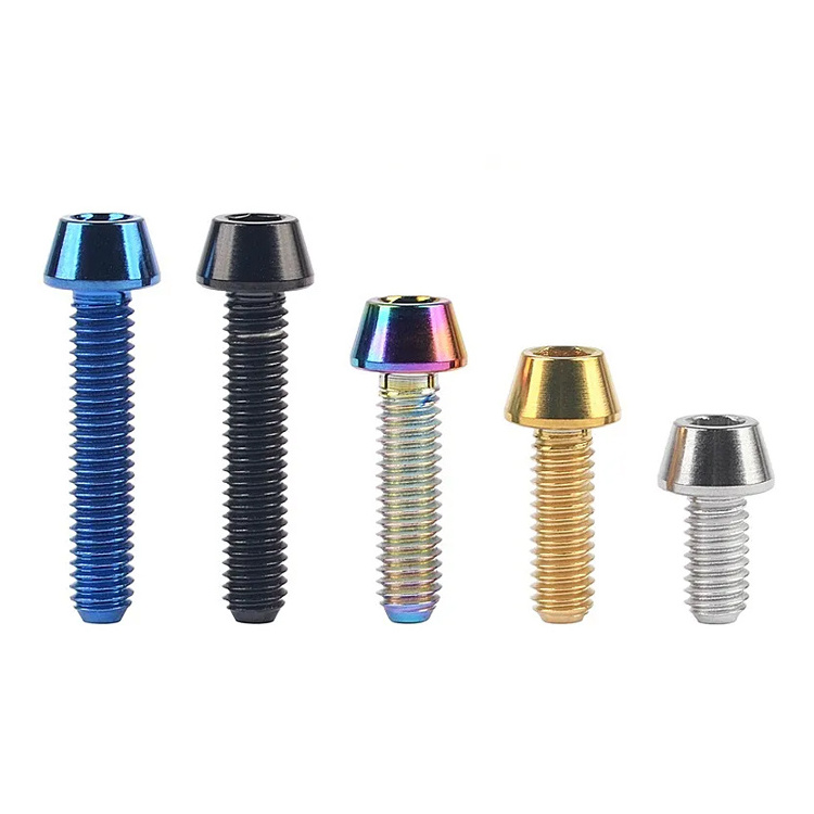 Titanium Socket Cap Bolt M4x(0.70mm)x10mm 12mm 15mm 20mm 25mm 30mm 35mm 40mm Grade 5 Full Thread/partial Thread Titanium Bolts