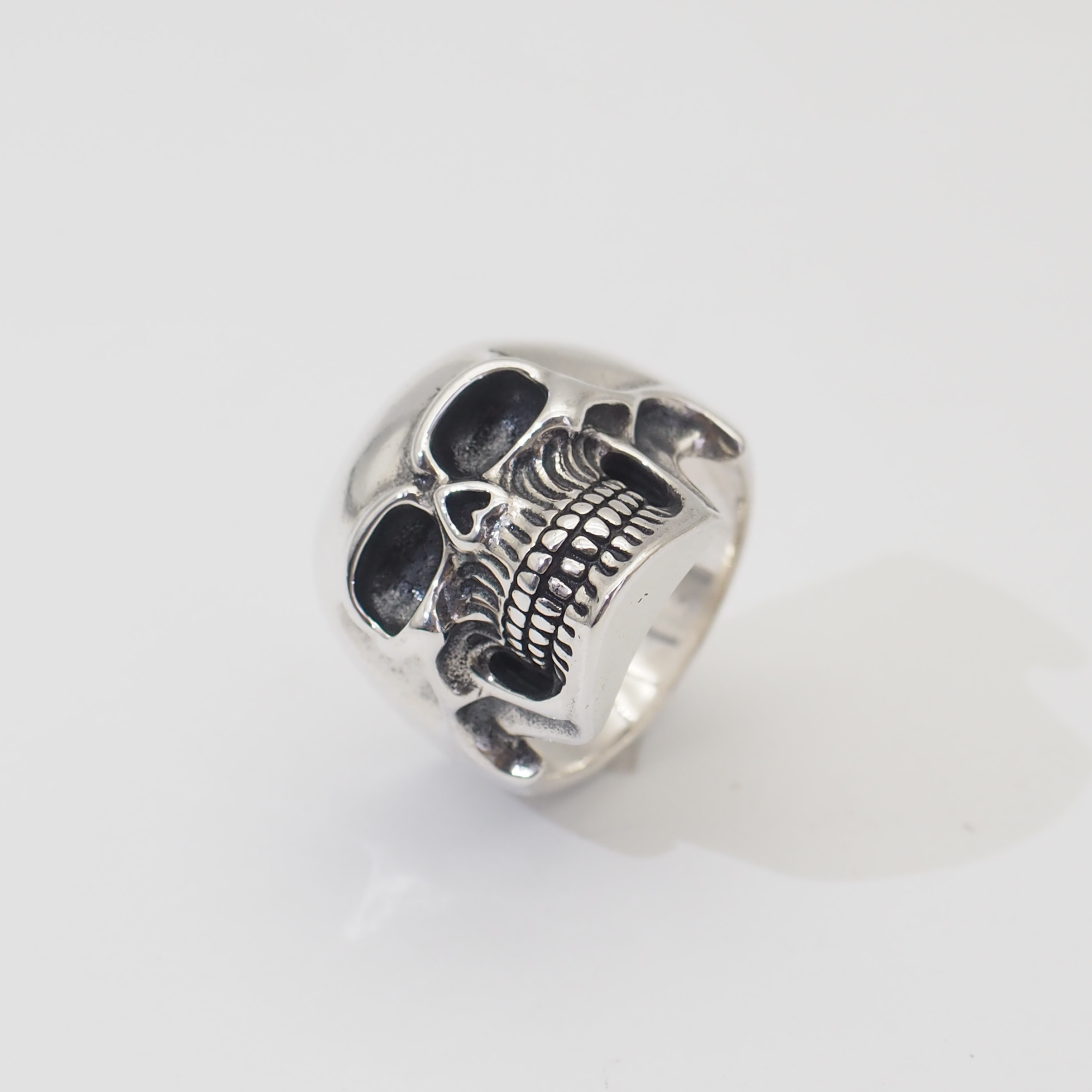 mens silver skull ring