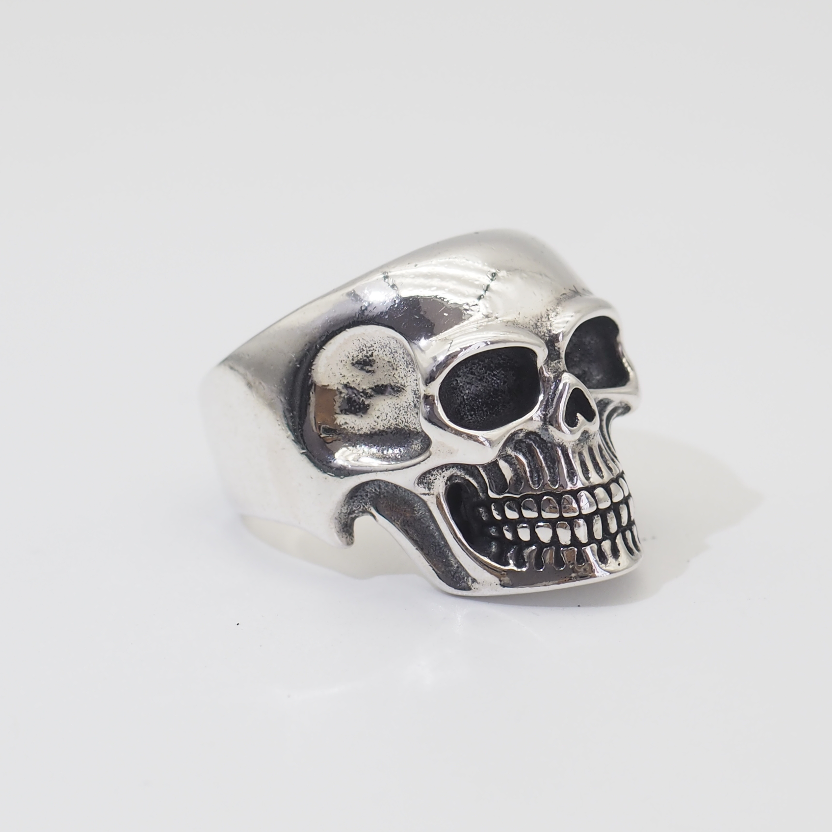 mens silver skull ring