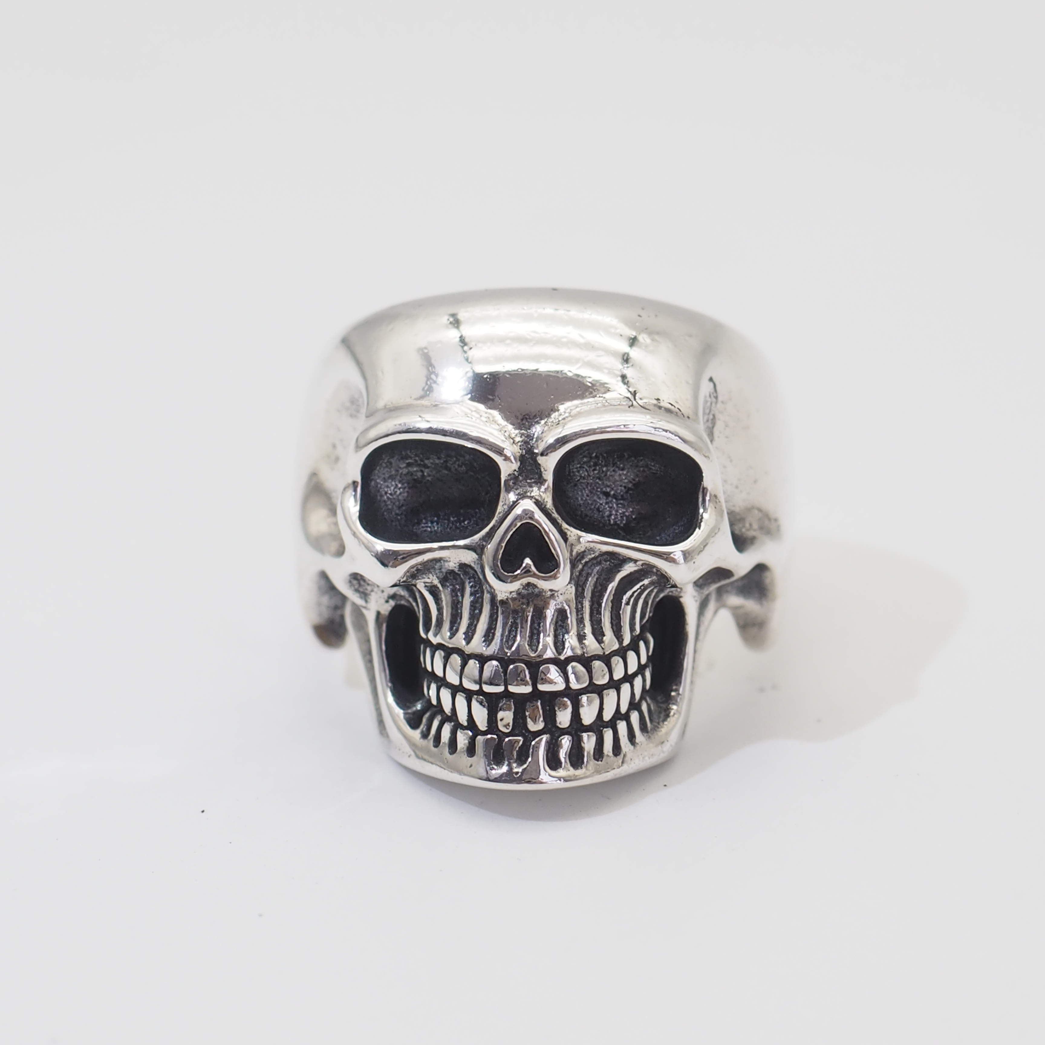 mens silver skull ring